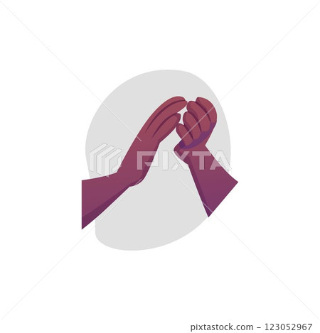 Vector illustration of clapping hands with dark skin tone. Vector illustration of clapping hands with dark skin tone. 123052967