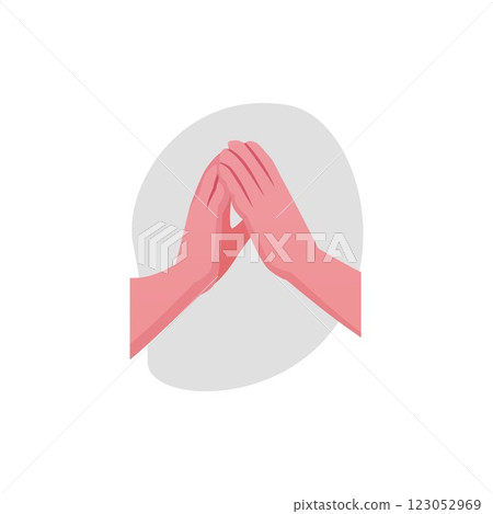 Clapping hands gesture flat vector, hands applauds, ovation, arm sign of encouragement, support, appreciation on grey Clapping hands gesture flat vector, hands applauds, ovation, arm sign of encouragement, support, appreciation on grey 123052969