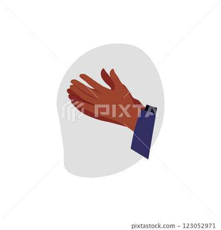 Clapping hands gesture side view vector icon, afro hands applauds ovation, encouragement, support, appreciation arm sign Clapping hands gesture side view vector icon, afro hands applauds ovation, encouragement, support, appreciation arm sign 123052971