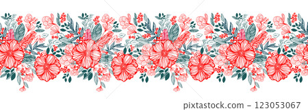 Seamless background floral graphic. hand drawing. Not AI, Vector illustration Seamless background floral graphic. hand drawing. Not AI, Vector illustration 123053067
