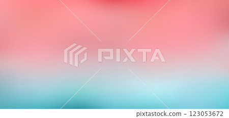 Delicate vector light teal and coral wavy mesh gradient background. Abstract bright 3d curve blue and pink fluid digital watercolor for banner design, sunset water sky concept, liquid poster 123053672