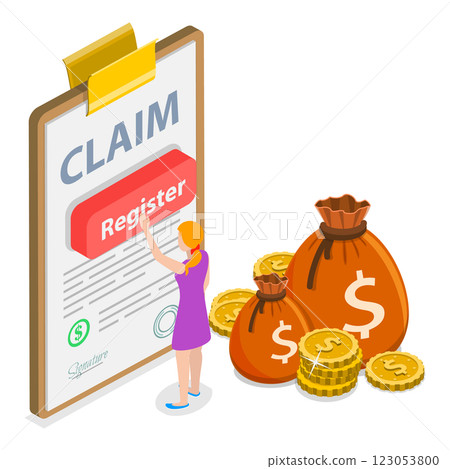 3D Isometric Flat Set of Compensation Scenes. Item 6 3D Isometric Flat Set of Compensation Scenes. Item 6 123053800