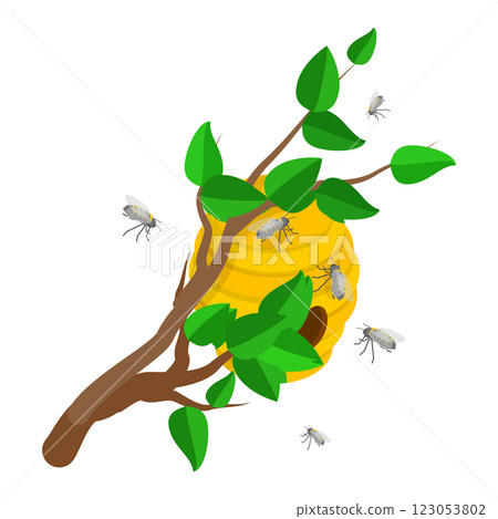 3D Isometric Flat  Illustration of Wild Animals Habitat Types. Item 1 123053802