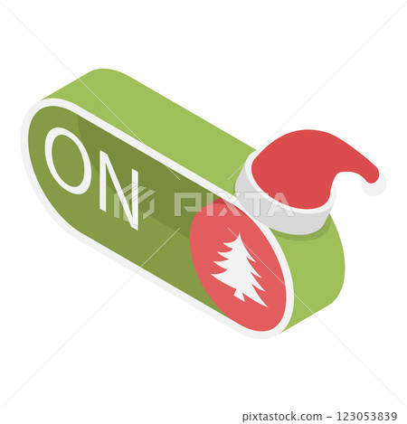 3D Isometric Flat  Illustration of Christmas On-off. Item 2 123053839