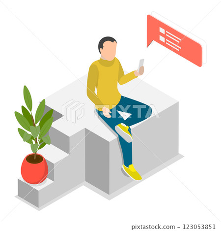 3D Isometric Flat Illustration of Online Shopping. Item 3 3D Isometric Flat Illustration of Online Shopping. Item 3 123053851