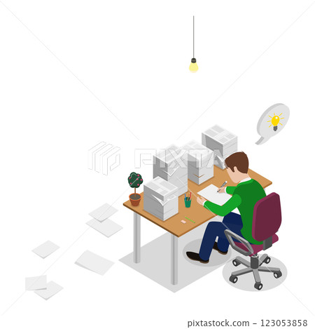 3D Isometric Flat Illustration of Writers Or Poets. Item 2 3D Isometric Flat Illustration of Writers Or Poets. Item 2 123053858