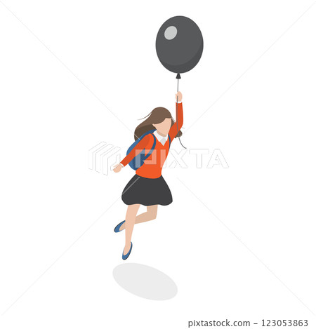 3D Isometric Flat Illustration of Soaring in the Sky. Item 4 3D Isometric Flat Illustration of Soaring in the Sky. Item 4 123053863