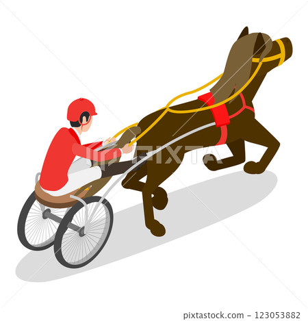 3D Isometric Flat Set of Equestrian Elements. Item 2 3D Isometric Flat Set of Equestrian Elements. Item 2 123053882
