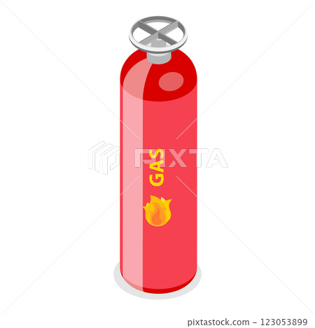 3D Isometric Flat Illustration of Gas Cylindrical Containers. Item 4 3D Isometric Flat Illustration of Gas Cylindrical Containers. Item 4 123053899