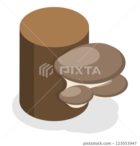 3D Isometric Flat  Set of Mushrooms. Item 1 123053947