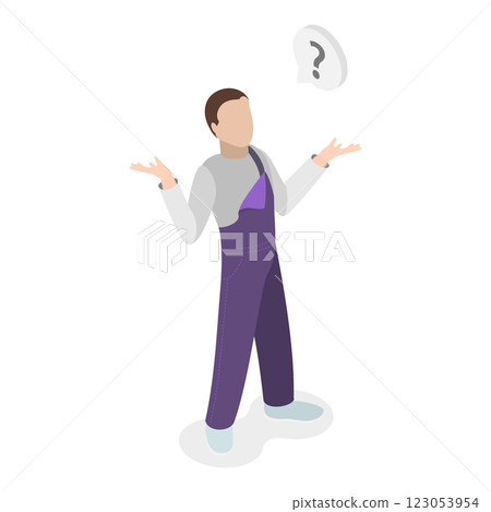 3D Isometric Flat Illustration of Human Emotions and Body Language. Item 1 3D Isometric Flat Illustration of Human Emotions and Body Language. Item 1 123053954