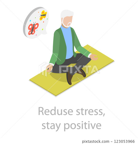 3D Isometric Flat  Illustration of Healthy Aging. Item 11 123053966