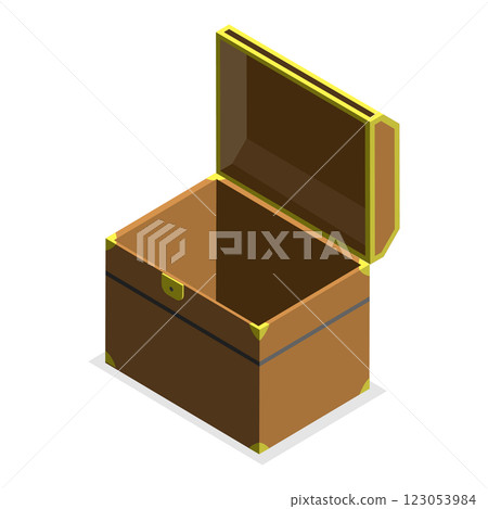 3D Isometric Flat  Set of Chests. Item 1 123053984