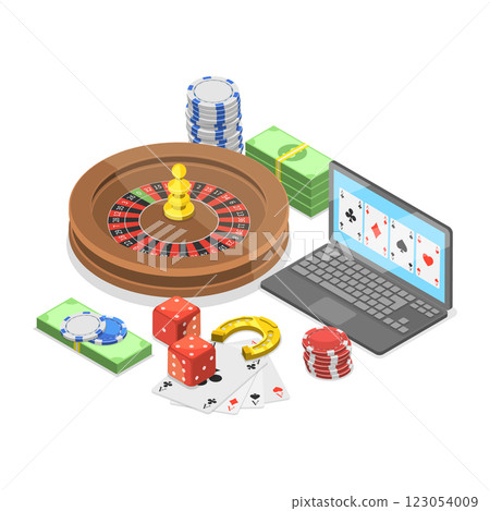 3D Isometric Flat Illustration of Internet Gambling. Item 2 3D Isometric Flat Illustration of Internet Gambling. Item 2 123054009