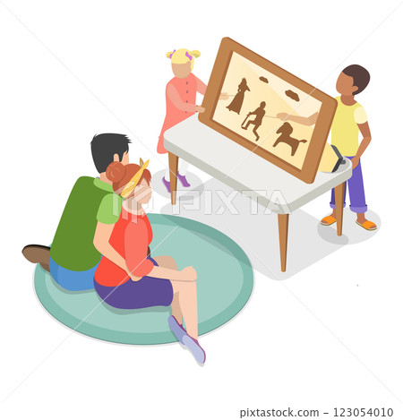 3D Isometric Flat Illustration of Family Sparetime and Leisure. Item 1 3D Isometric Flat Illustration of Family Sparetime and Leisure. Item 1 123054010
