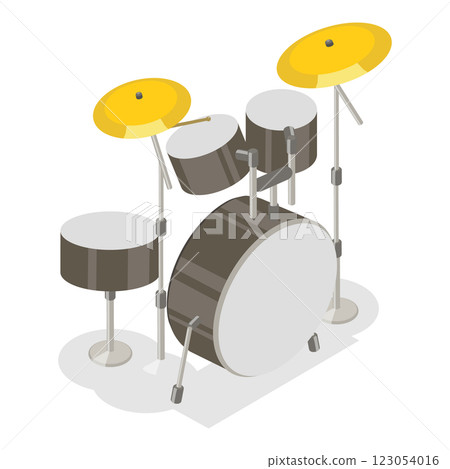 3D Isometric Flat  Illustration of Musical Instruments Collection. Item 5 123054016