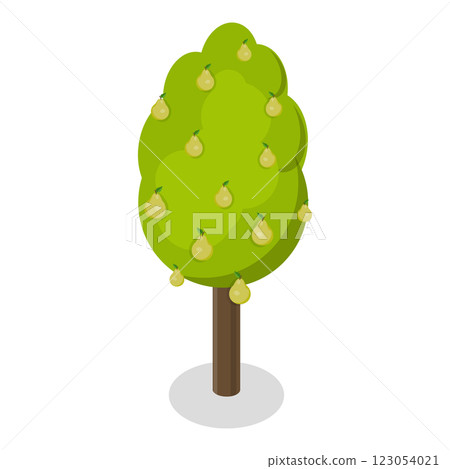 3D Isometric Flat Set of Fruit Tree. Item 3 3D Isometric Flat Set of Fruit Tree. Item 3 123054021