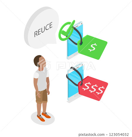 3D Isometric Flat Illustration of Reduce, Reuse and Recycle. Item 1 3D Isometric Flat Illustration of Reduce, Reuse and Recycle. Item 1 123054032