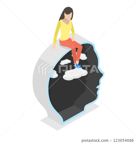 3D Isometric Flat  Illustration of Diversity Of Human Minds. Item 4 123054086
