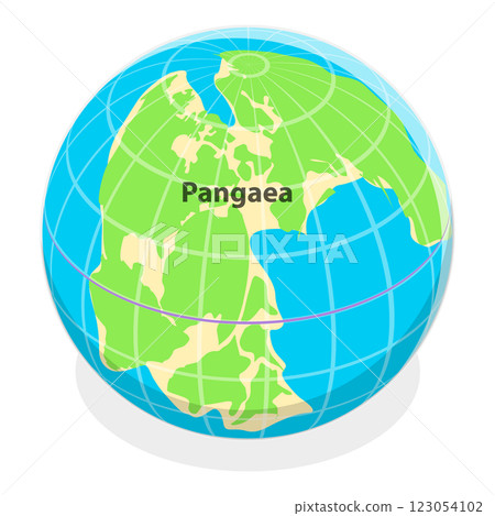 3D Isometric Flat Illustration of Paleozoic And Mesozoic Eras. Item 4 3D Isometric Flat Illustration of Paleozoic And Mesozoic Eras. Item 4 123054102