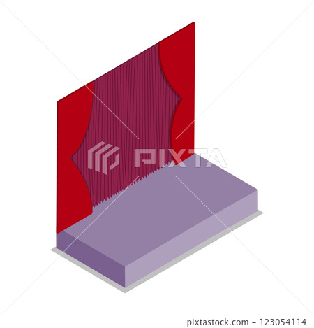 3D Isometric Flat Set of Opera Scenes. Item 6 3D Isometric Flat Set of Opera Scenes. Item 6 123054114