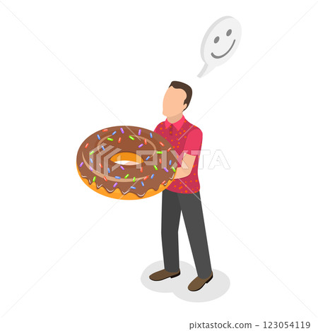 3D Isometric Flat  Illustration of Sweet Snacks. Item 3 123054119