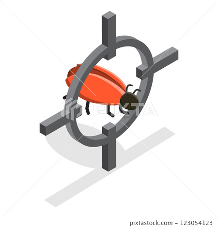 3D Isometric Flat  Set of Hacker Icons. Item 5 123054123