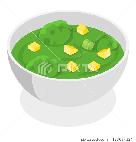 3D Isometric Flat Set of Soup Bowls. Item 3 3D Isometric Flat Set of Soup Bowls. Item 3 123054124