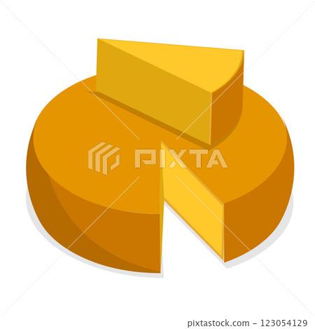 3D Isometric Flat  Set of Cheese Set. Item 1 123054129