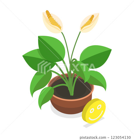 3D Isometric Flat  Illustration of Dying Plant. Item 5 123054130