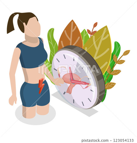 3D Isometric Flat  Illustration of Menstruation. Item 3 123054133