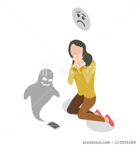 3D Isometric Flat Illustration of Sychology or Psychiatric Poblem. Item 4 3D Isometric Flat Illustration of Sychology or Psychiatric Poblem. Item 4 123054160