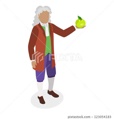 3D Isometric Flat  Set of Great Scientists. Item 4 123054183