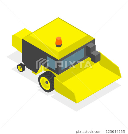 3D Isometric Flat Set of Different Snowplows. Item 3 3D Isometric Flat Set of Different Snowplows. Item 3 123054235