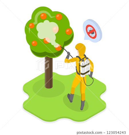 3D Isometric Flat  Illustration of Pest Control Service. Item 2 123054243