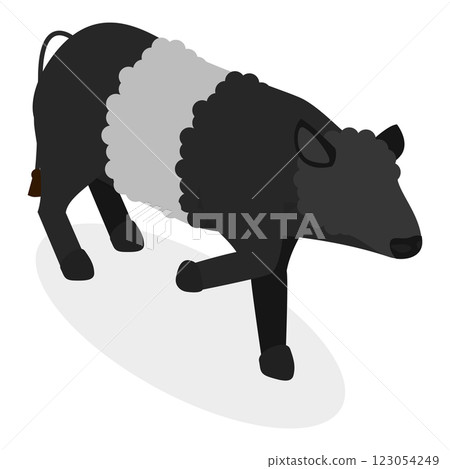 3D Isometric Flat Set of Bulls And Cows. Item 1 3D Isometric Flat Set of Bulls And Cows. Item 1 123054249