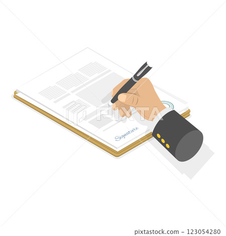3D Isometric Flat  Illustration of Hands Gestures. Item 6 123054280