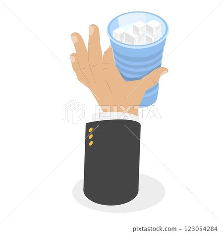 3D Isometric Flat  Illustration of Ice Beverage. Item 1 123054284