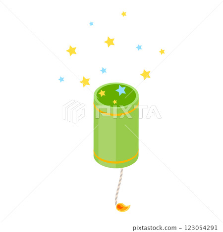 3D Isometric Flat  Icon of Firecrackers Set. Item 8 123054291