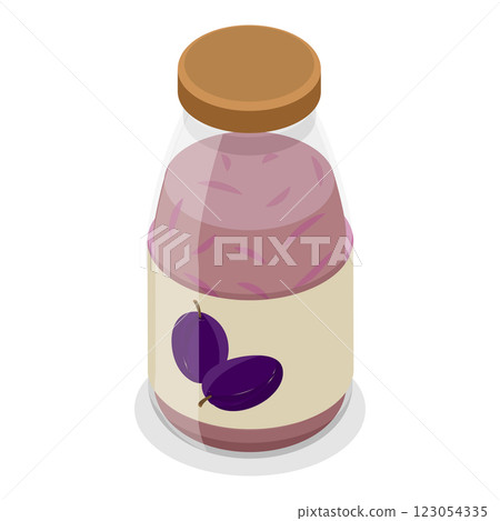 3D Isometric Flat  Set of Jam Glass Jars. Item 2 123054335
