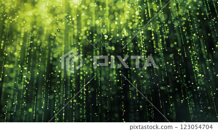 Abstract digital rain falling in a green and black digital space. Abstract digital rain falling in a green and black digital space. 123054704