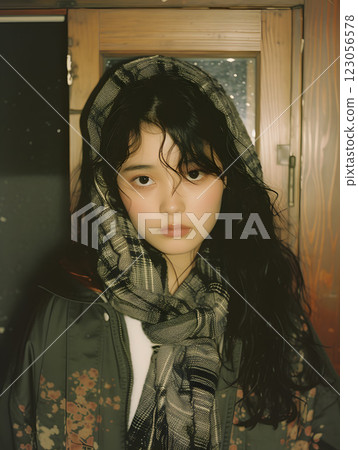 Fashion portrait of an Asian woman with a natural look 123056578