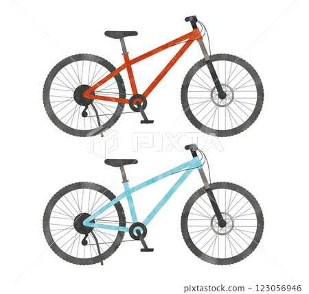 Mountain bike bicycle watercolor paintings (2 types) Mountain bike bicycle watercolor paintings (2 types) 123056946