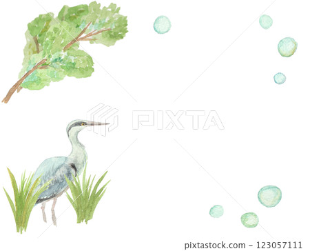 Heron background painted with watercolors 123057111