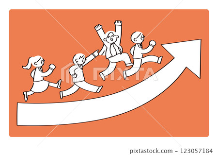 Illustrations showing people's skill development and growth 123057184