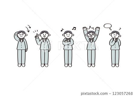 插圖組的西裝男子 插圖組的西裝男子 123057268