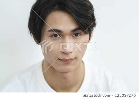 A man in his 20s looking at the camera Men's beauty and skin care image portrait A man in his 20s looking at the camera Men's beauty and skin care image portrait 123057270