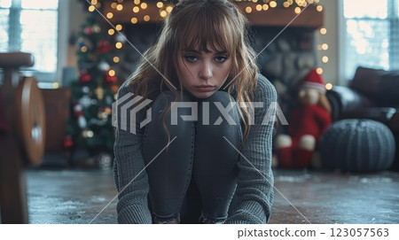 experiencing mental health issues, worry, frustration, and emotional stress. Concept of anxiety and mental health 123057563