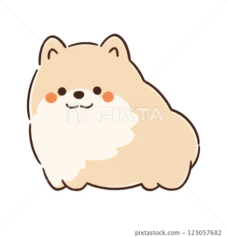 博美犬坐 123057682