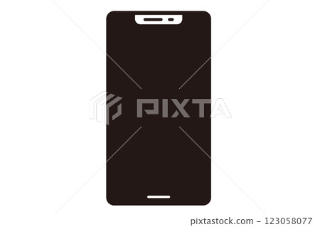 Simple smartphone black and white icon 123058077